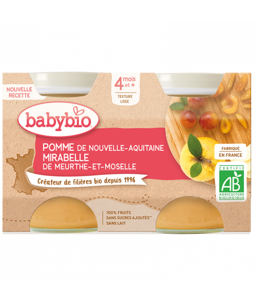 Babybio Petit Pot Pomme Mirabelle (Dès 4mois) Accueil -