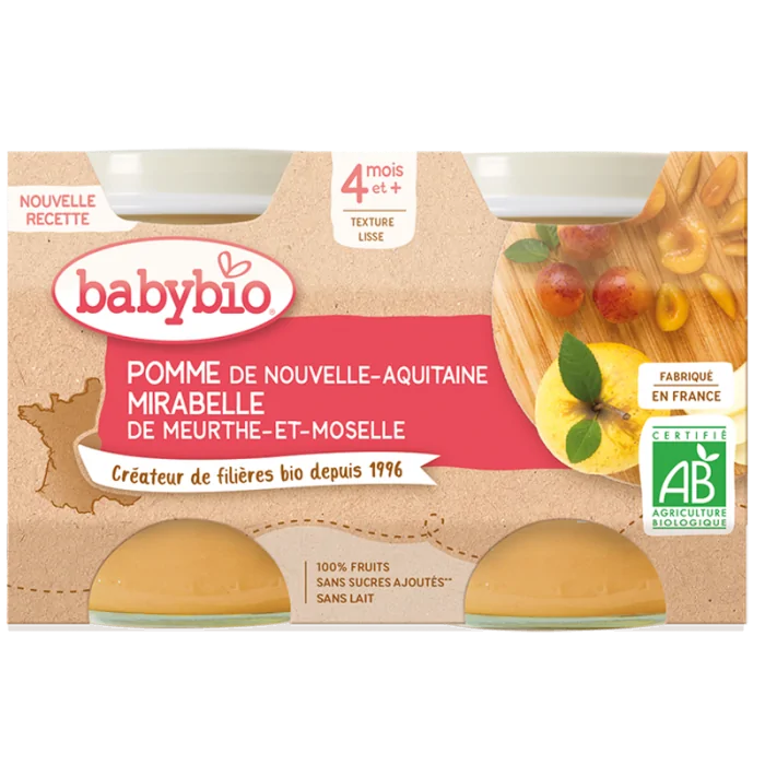 Babybio Petit Pot Pomme Mirabelle (Dès 4mois) Accueil -