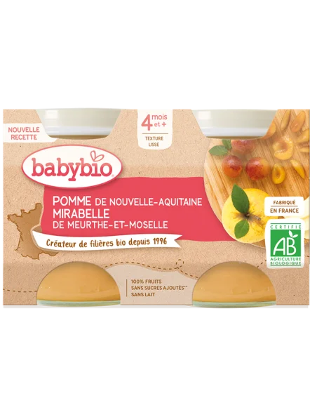 Babybio baby food jar Apple and Mirabelle plum (From 4 months)
