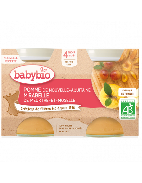 Babybio Petit Pot Pomme Mirabelle (Dès 4mois) Accueil -