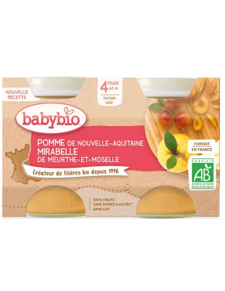 Babybio Petit Pot Pomme Mirabelle (Dès 4mois) Accueil -