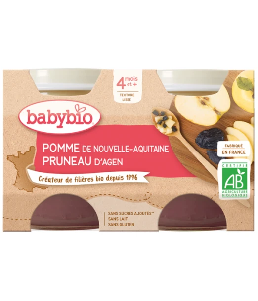 Babybio baby jar Apple & Prune (From 4 months)