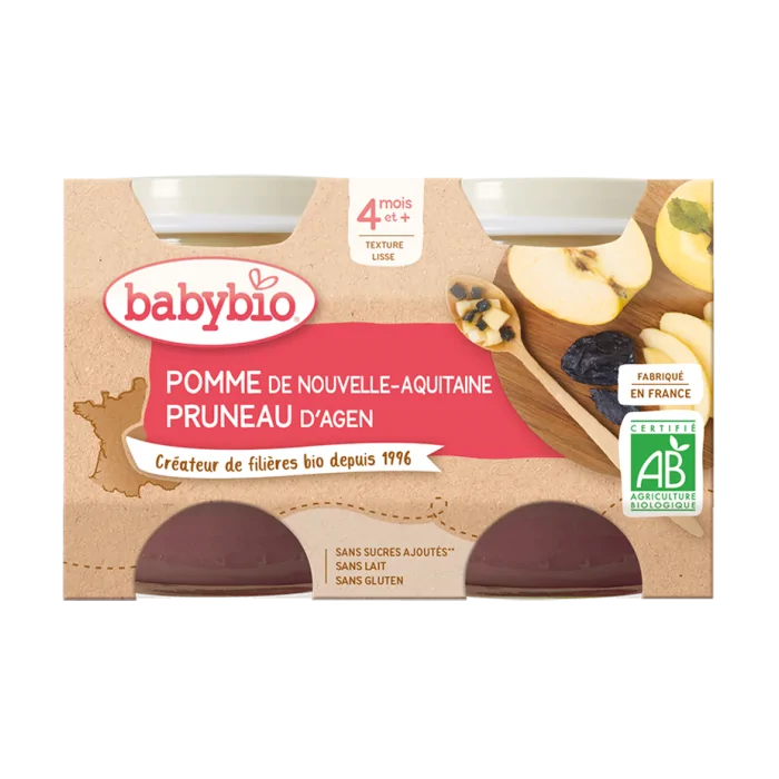 Babybio Petit Pomme Pruneaux (Dès 4mois) Céréales & Compotes -