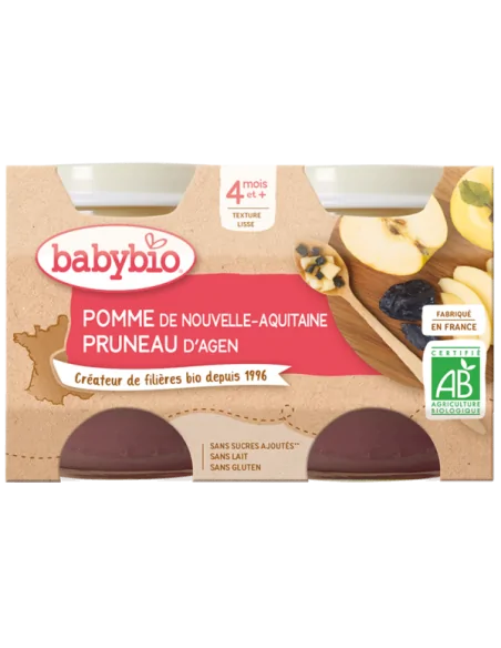 Babybio Petit Pomme Pruneaux (Dès 4mois) Céréales & Compotes -