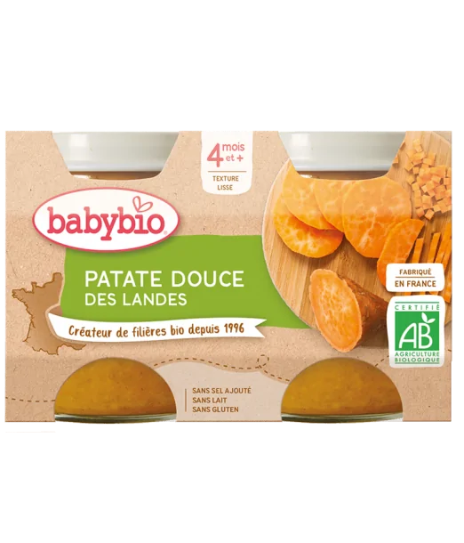 Babybio Patate Douce 2x130g 4m+ Céréales & Compotes - Babybio