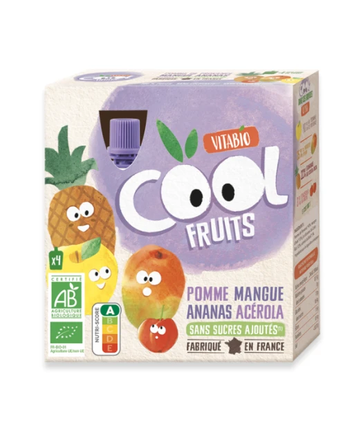 Vitabio Cool Fruits apple mango pineapple pouches