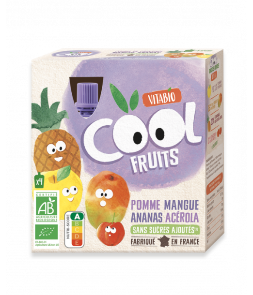 Vitabio Pomme Mangue Ananas Cool Fruits (Dès 6mois) Céréales &