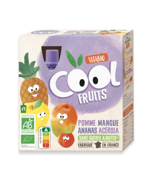 Vitabio Pomme Mangue Ananas Cool Fruits (Dès 6mois) Céréales &