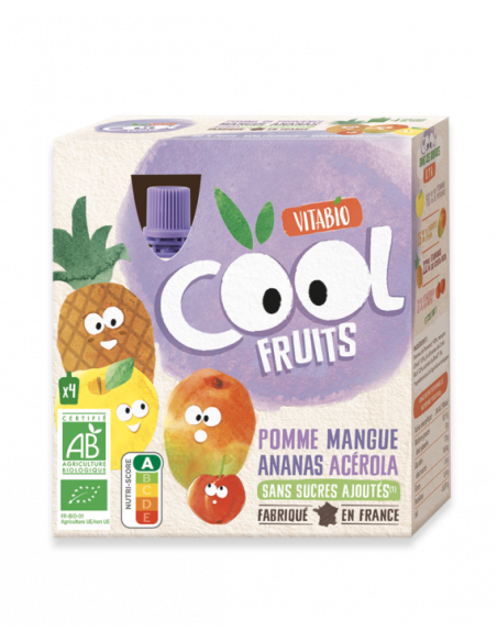 Vitabio Pomme Mangue Ananas Cool Fruits (Dès 6mois) Céréales &