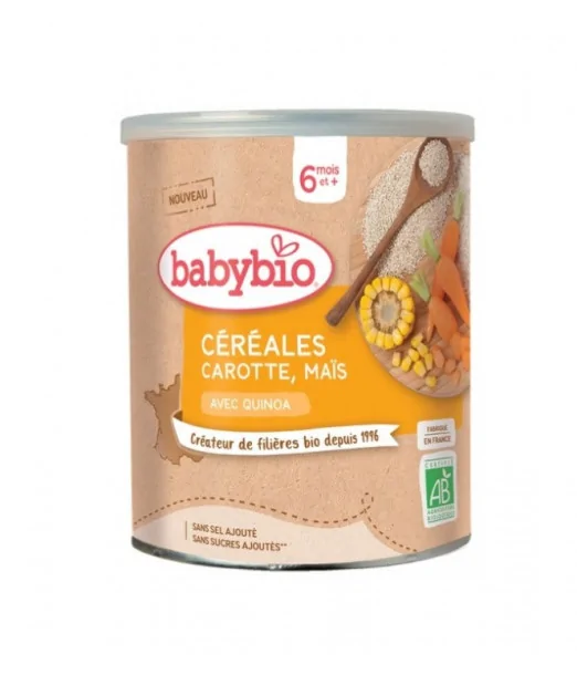 BabyBio Céréales Infantiles Carottes Mais (Dès 6mois)