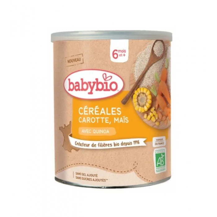 BabyBio Céréales Infantiles Carottes Mais (Dès 6mois) Céréales