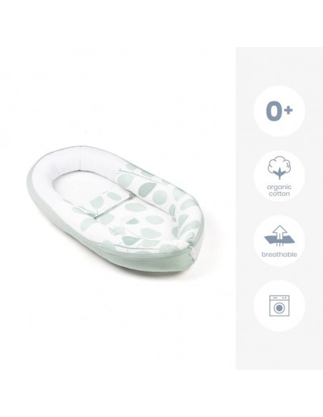 Cocoon Réducteur De Lit Leaves Aqua Green Doomoo Cocon -