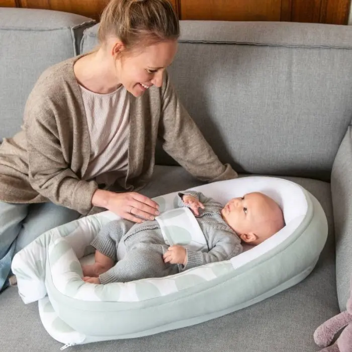 Cocoon Réducteur De Lit Leaves Aqua Green Doomoo Cocon -