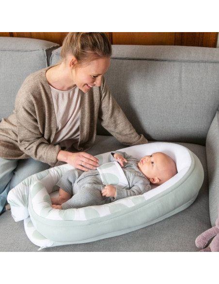 Cocoon Réducteur De Lit Leaves Aqua Green Doomoo Cocon -