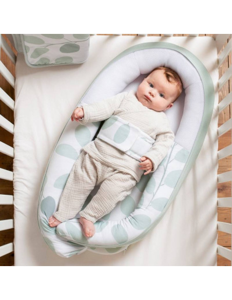 Cocoon Réducteur De Lit Leaves Aqua Green Doomoo Cocon -