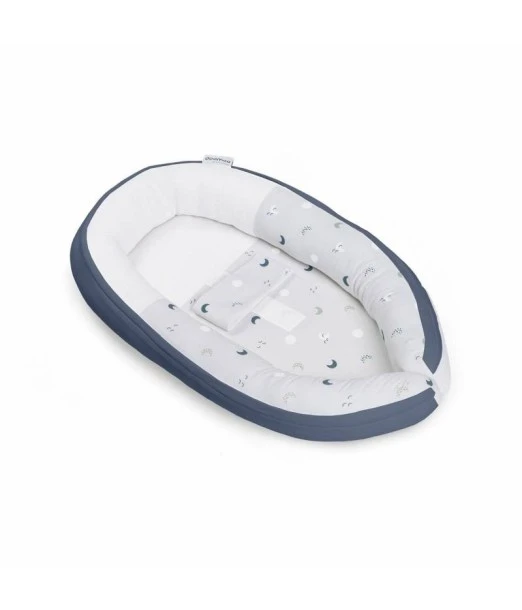 Doomoo Cocoon crib reducer Blue Grey Moon