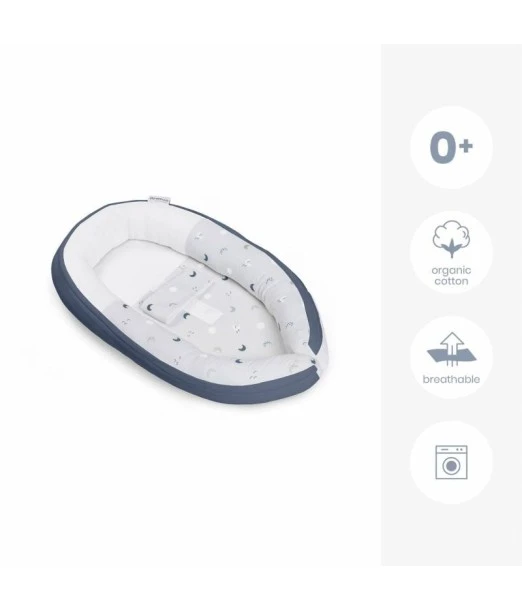 Doomoo Cocoon crib reducer Blue Grey Moon 2