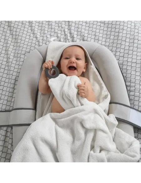 Doomoo hooded towel XL with teething ring Dry'n Play from 0 to 6 years - white — photo 3
