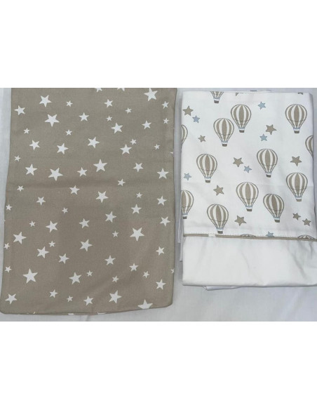 Parure de Lit Bébé 60x120cm Montgolfière Linge de lit - Maroc