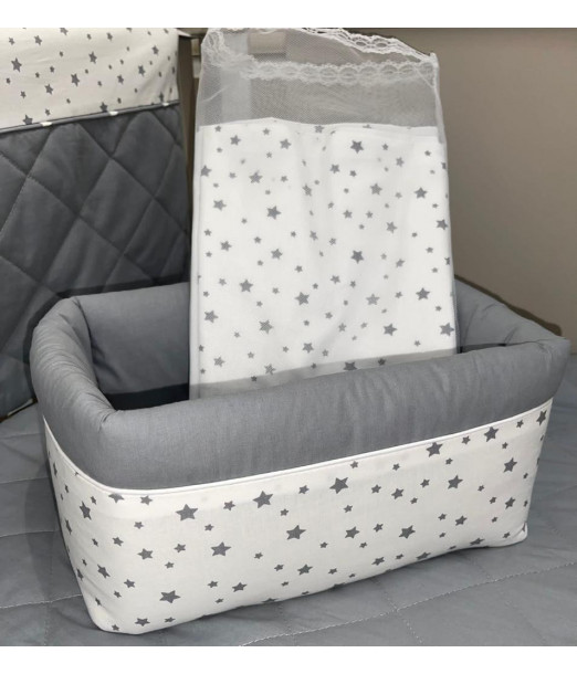 Panier de rangement Etoiles Grises Déco chambre bébé - Maroc