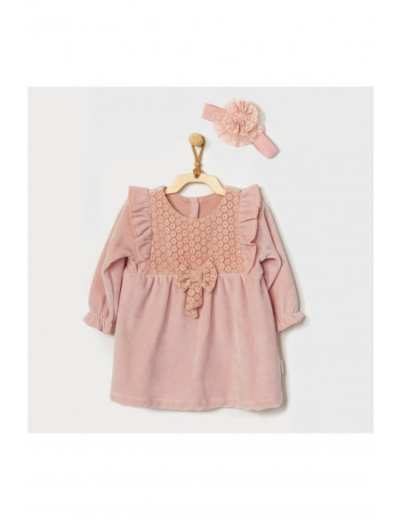 Robe en Velours Chic Rose Tenue de sortie - Maroc