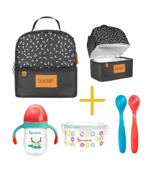 Sac Repas Isotherme Pick & Go + 1 Contenant 300ml + 1 Tasse + 2