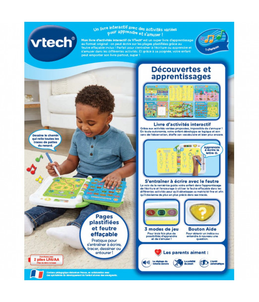 Mon livre d'activités interactif - J'écris, je joue et 2