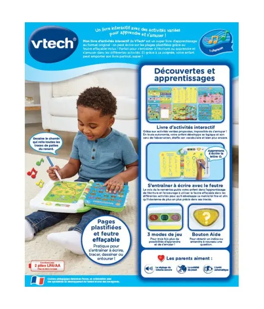 Mon livre d'activités interactif - J'écris, je joue et 2