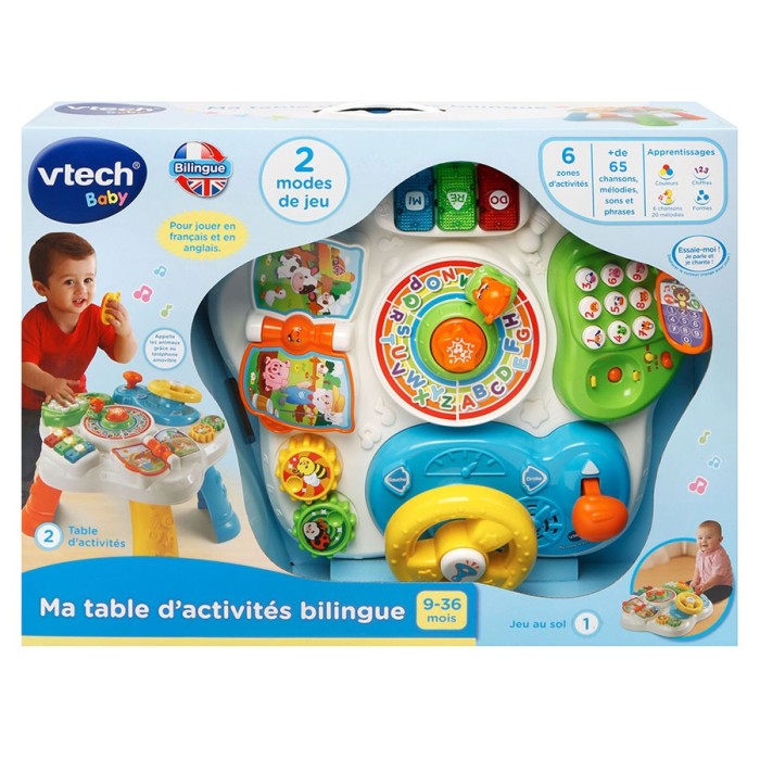 Vtech Ma table d'activités bilingue 9 - 36mois 0 - 3 ans -