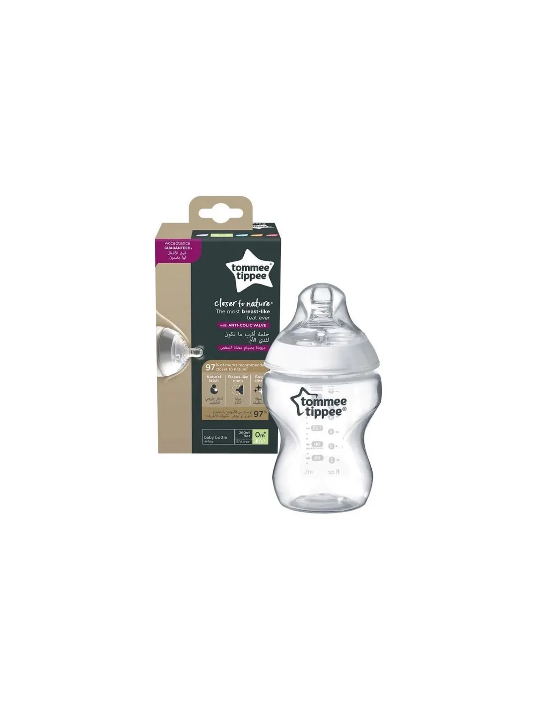 Biberon Tommee Tippee Closer to Nature 0m+ Voiture - 260ml