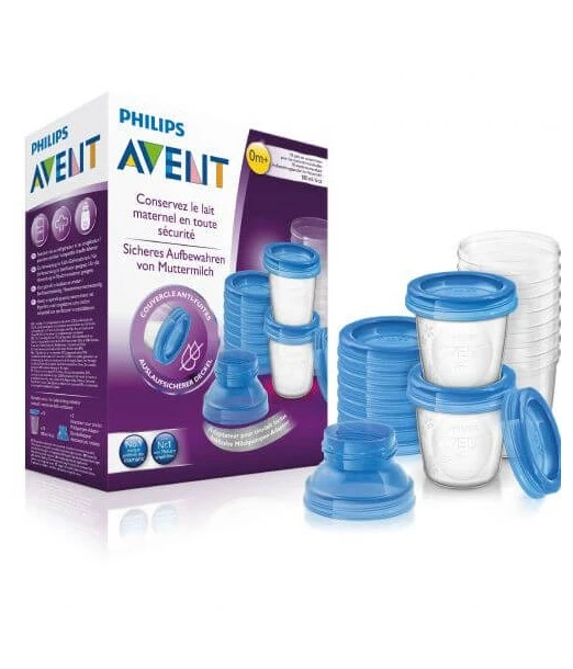 Avent reusable storage pots for breast milk, pack of 10