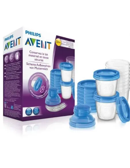 Avent reusable storage pots for breast milk, pack of 10