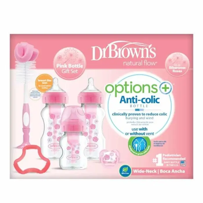 Dr Brown's Pack cadeau Biberons Anti-coliques à Cole large -