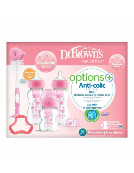 Dr Brown's Pack cadeau Biberons Anti-coliques à Cole large -