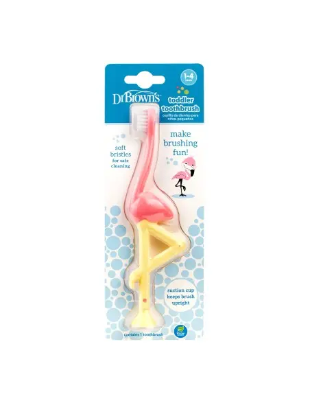 Dr Brown's Pink Flamingo toothbrush from 0 to 4 years