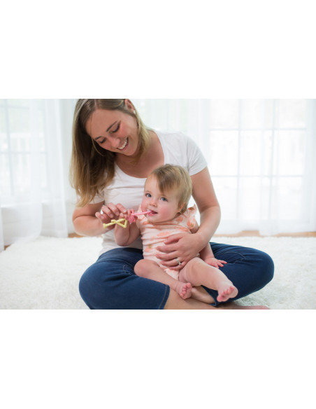 Dr Brown's Brosse à dents 0 - 4ans Flamant Rose Soin du périnée