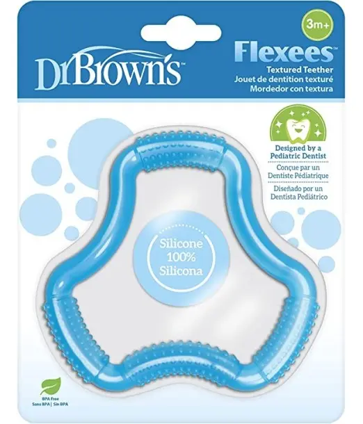 Dr Brown's Anneau de dentition Flexees 3m+ Bleu Anneau de 2