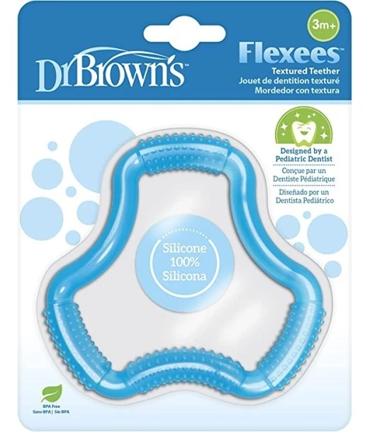 Dr Brown's Flexees teething ring from 3 months — Blue 2