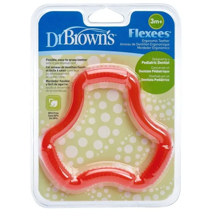 Dr Brown's Anneau de dentition Flexees 3M+ - Rouge Anneau de