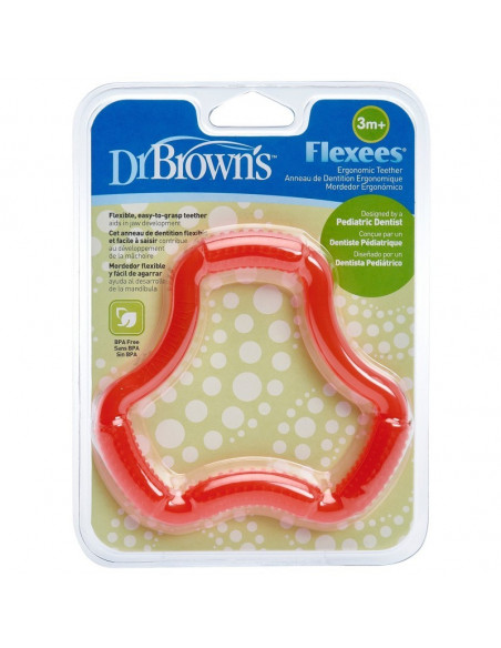 Dr Brown's Anneau de dentition Flexees 3M+ - Rouge Anneau de