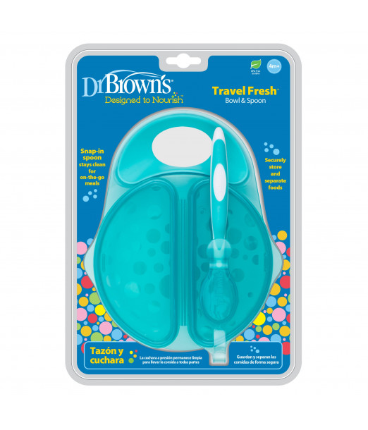 Dr Brown's Bol et Cuillère à Couvercle 4m+ Vaisselle bébé - Dr 2