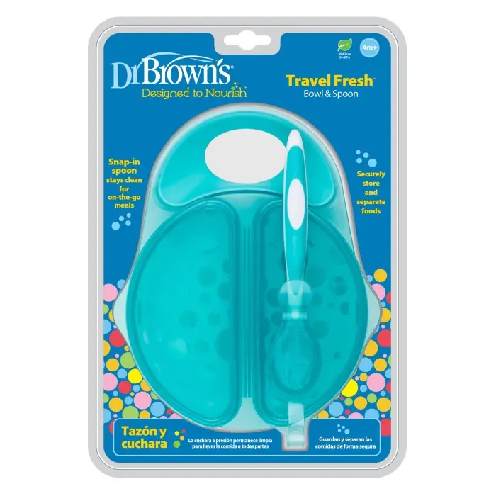 Dr Brown's Bol et Cuillère à Couvercle 4m+ Vaisselle bébé - Dr
