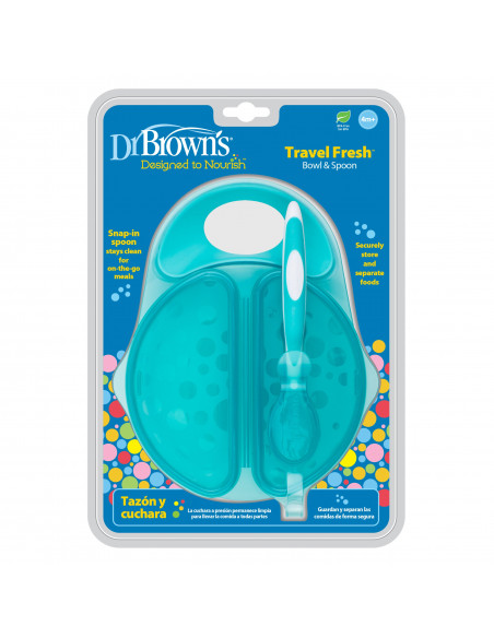Dr Brown's Bol et Cuillère à Couvercle 4m+ Vaisselle bébé - Dr