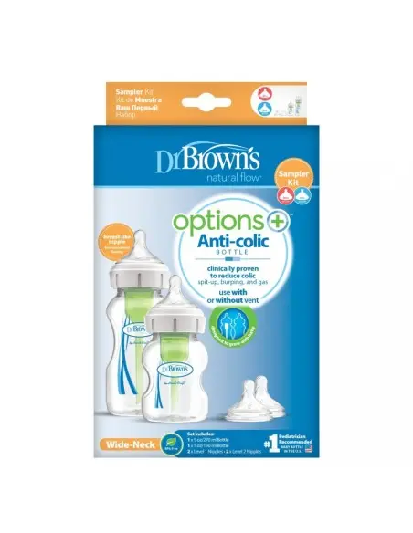 Dr Brown's Pack of 2 baby bottles wide-neck 150 ml and 270 ml + 2 nipples — photo 2