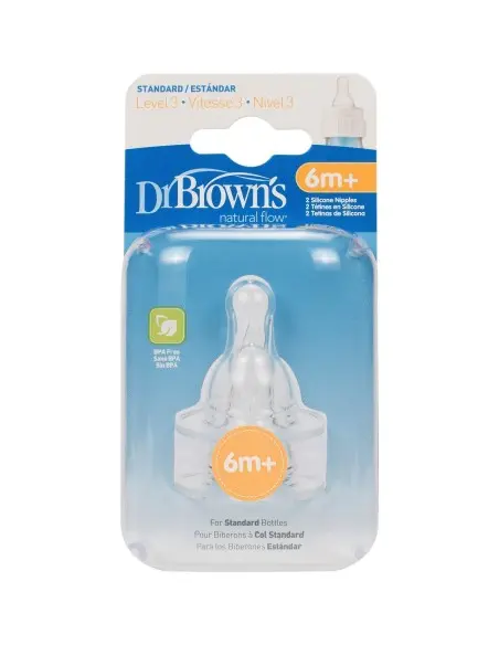 Dr Brown's Pack de 2 tétines Cole étroit 6m+ Tétines - Dr