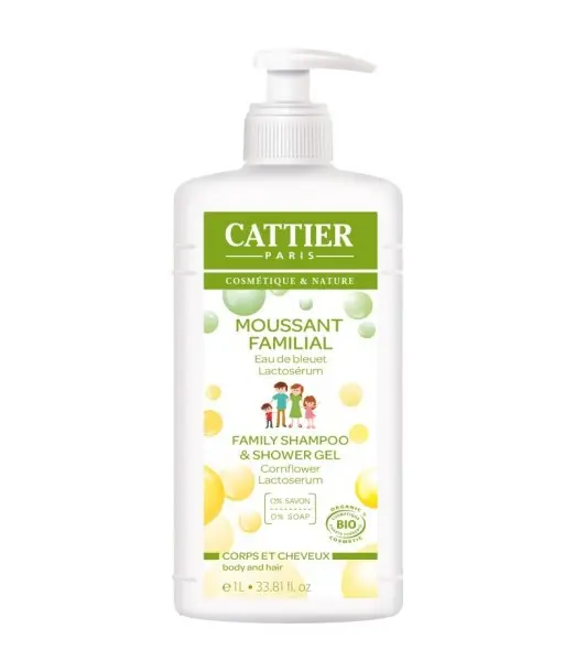 Cattier Gel Moussant Familial 1L Cheveux & Corps - Cattier