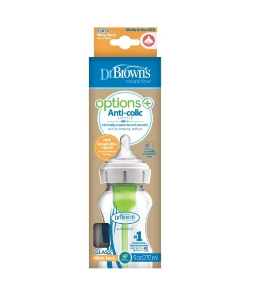 Dr Brown's glass baby bottle 270 ml Cole large