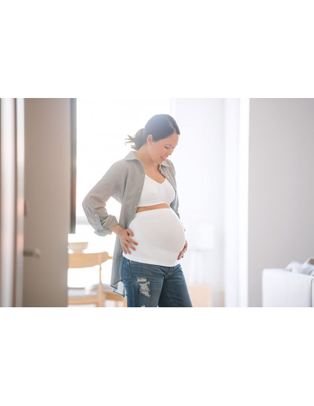 Bandeau de soutien pour la grossesse - Blanc Soin Vergetures -
