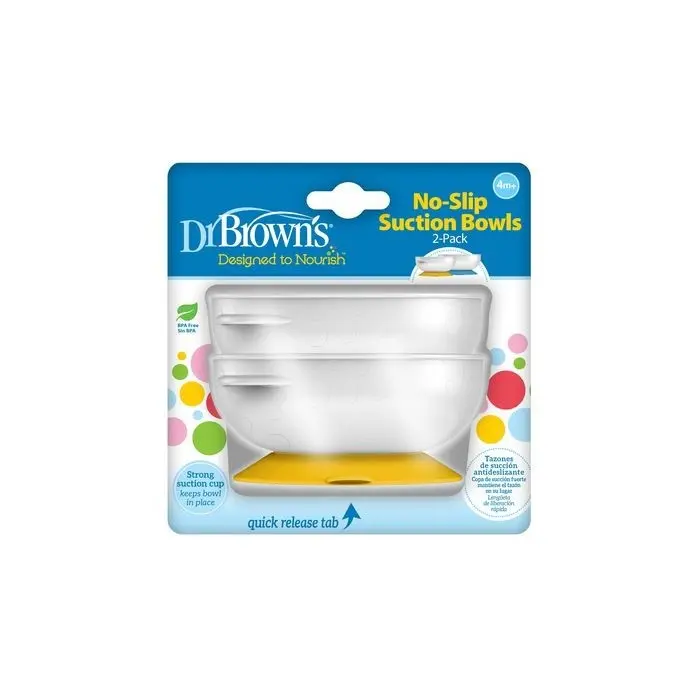 Dr Brown's 2 Bols à ventouse antidérapant 4m+ Vaisselle bébé -