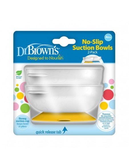 Dr Brown's 2 Bols à ventouse antidérapant 4m+ Vaisselle bébé -